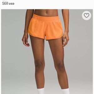 Lululemon Hotty Hot Short 2.5” Size 6 Orange
